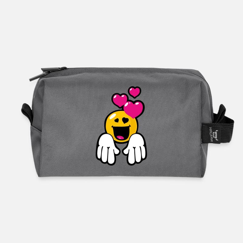 Smile Love Attraction - Recycelte Kulturtasche - Anthrazit