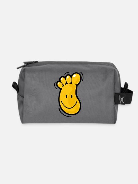 Smiley Foot - Recycelte Kulturtasche - Anthrazit