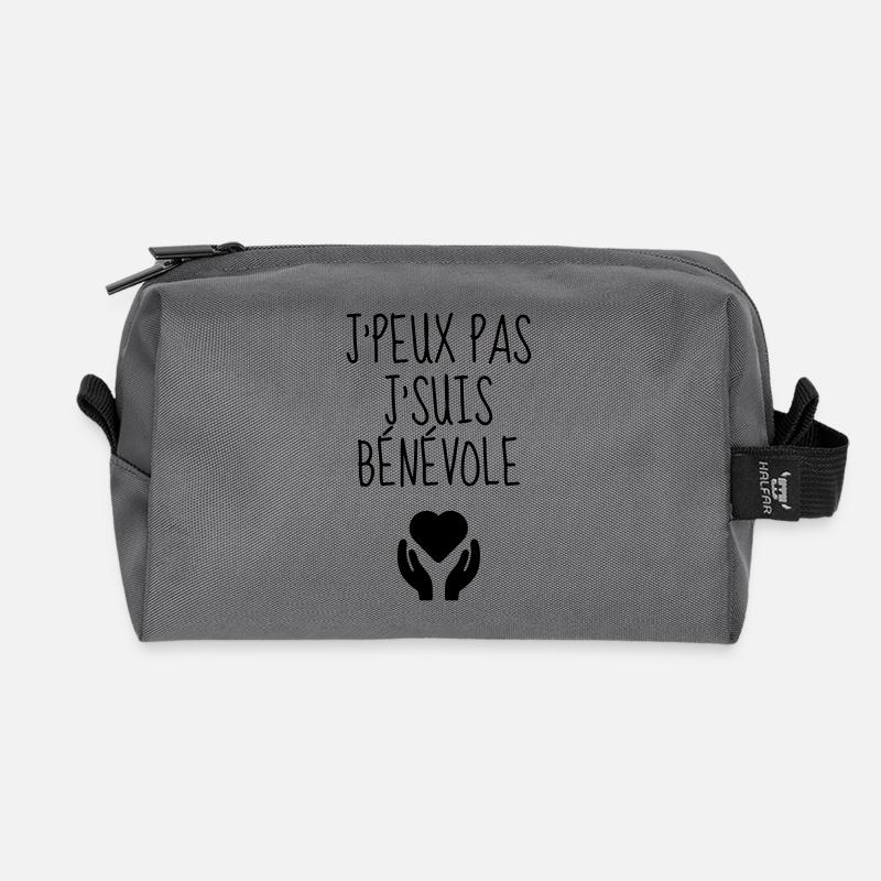 Bénévole / Humanitaire / Solidaire / Aide - Trousse de toilette en tissu recyclé - anthracite