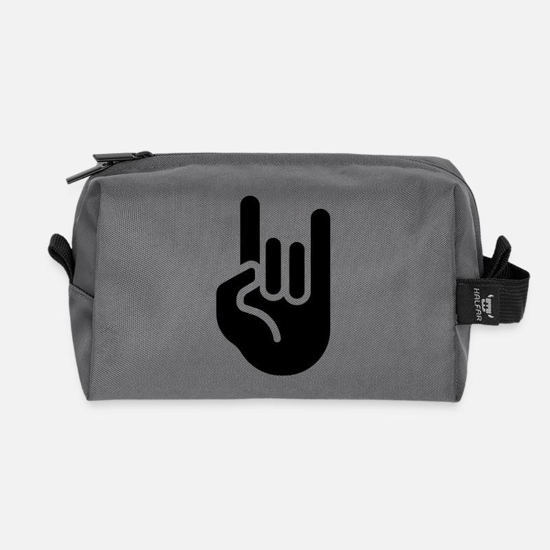 rock hand - Recycelte Kulturtasche - Anthrazit