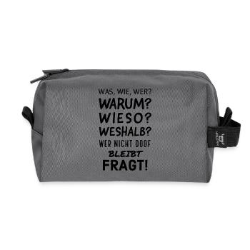 Abstrakter Farbverlauf mit geometrischen Formen - Recycelte Kulturtasche - Anthrazit - Vorne