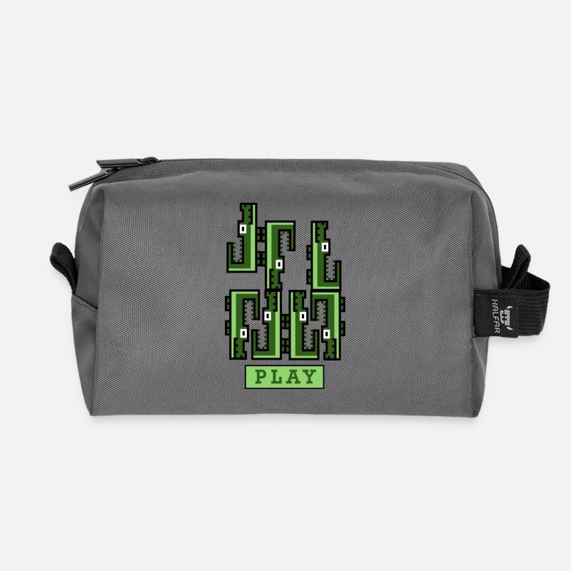 Crocodile Game - Recycled Toiletry Zip Bag - anthracite