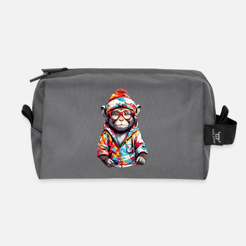 Coole Affe - Recycelte Kulturtasche - Anthrazit
