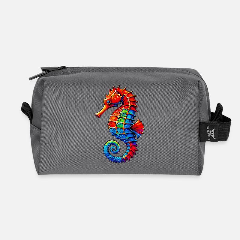 Seepferdchen - Recycelte Kulturtasche - Anthrazit
