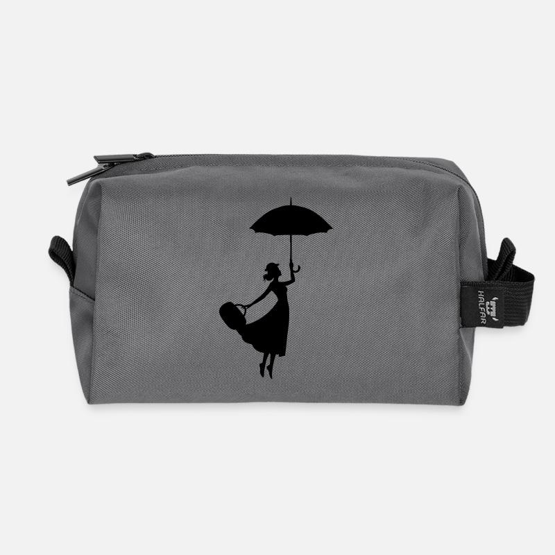 frau regenschirm - Recycelte Kulturtasche - Anthrazit