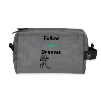 Follow your Dreams - Recycelte Kulturtasche - Anthrazit - Vorne