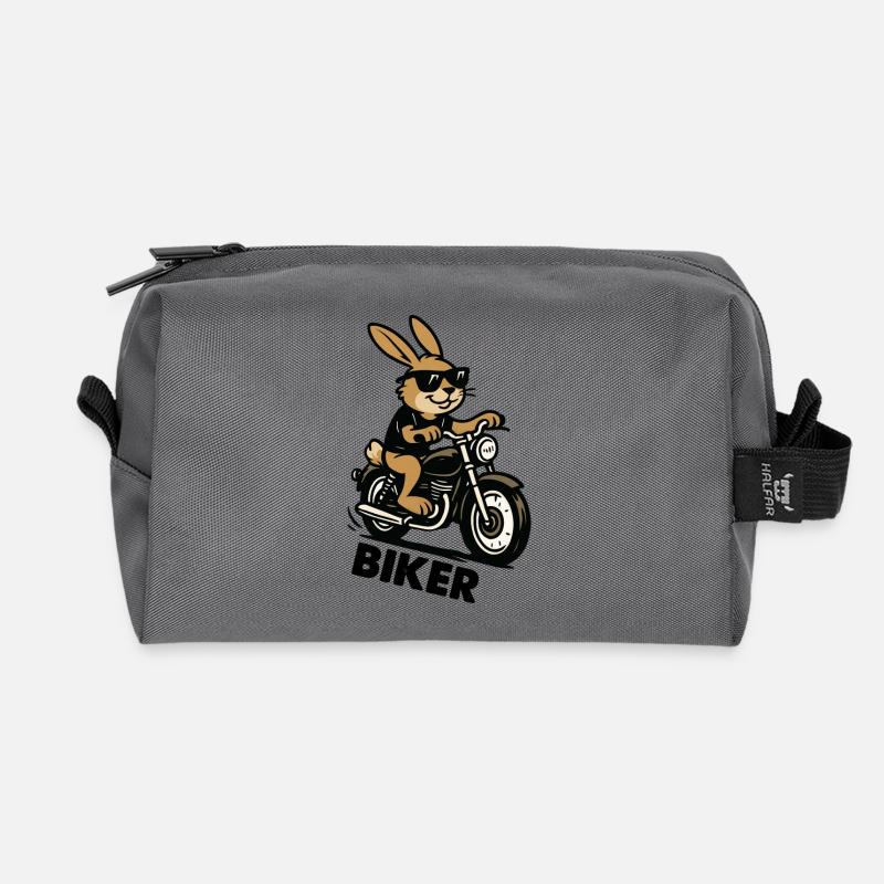 hase biker - Recycelte Kulturtasche - Anthrazit