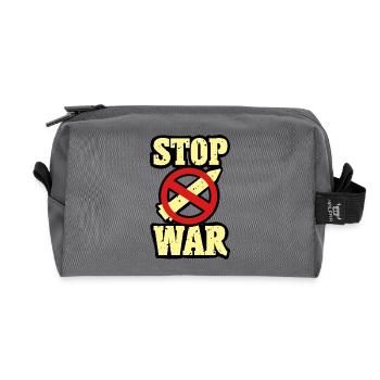 Against war - Recycled Toiletry Zip Bag - anthracite - Front
