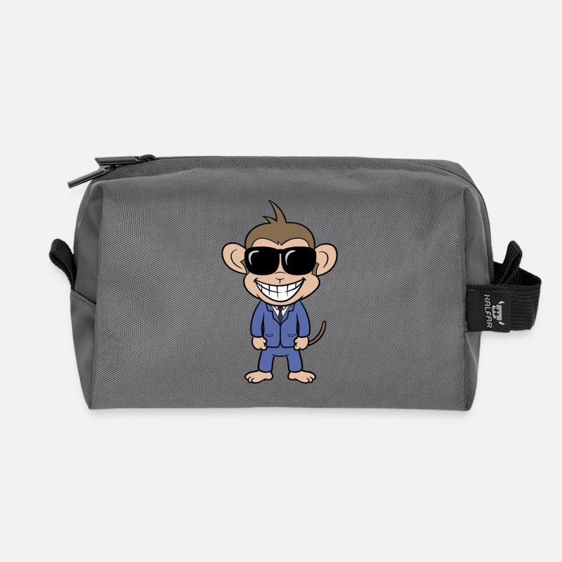 Business Affe mit Anzug und Sonnenbrille - Recycelte Kulturtasche - Anthrazit