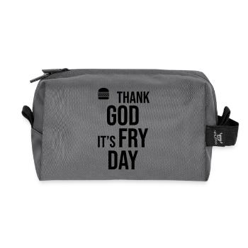 Thank God Its Fry Day - Recycled Toiletry Zip Bag - anthracite - Front