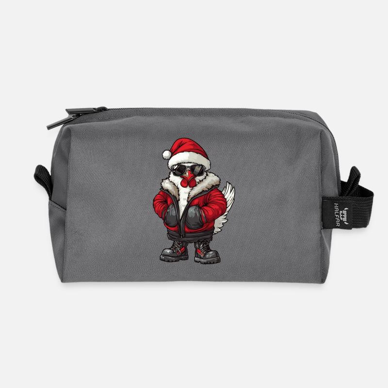 Huhn Weihnachten Winter - Recycelte Kulturtasche - Anthrazit