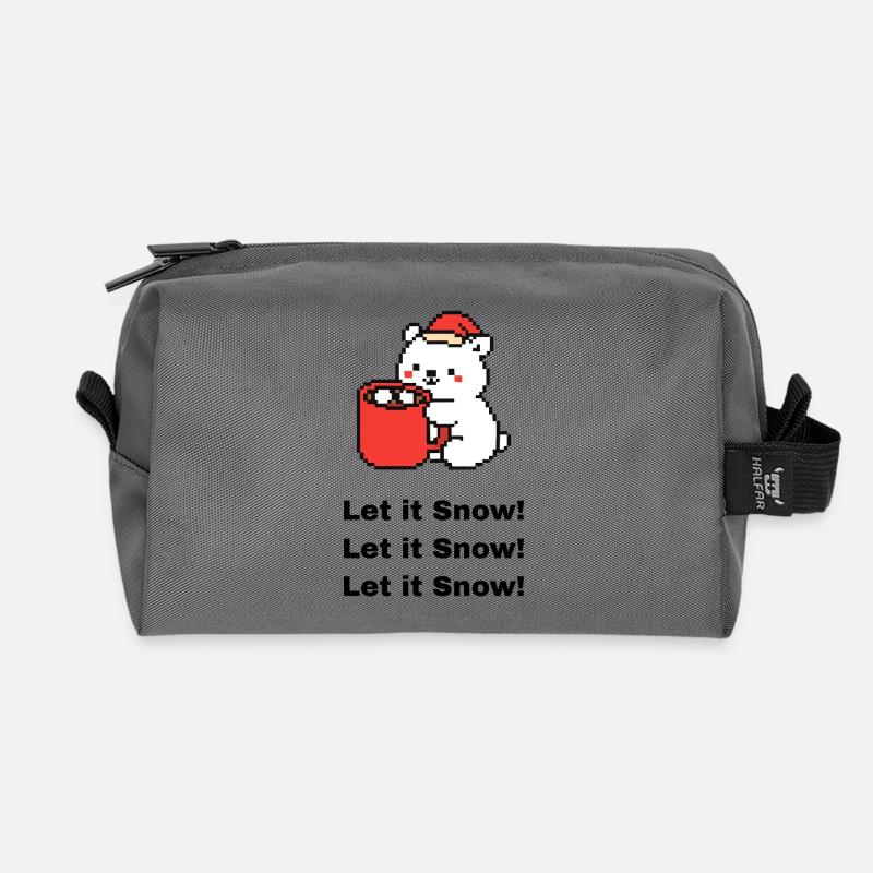 Little Polar Bear - Recycled Toiletry Zip Bag - anthracite