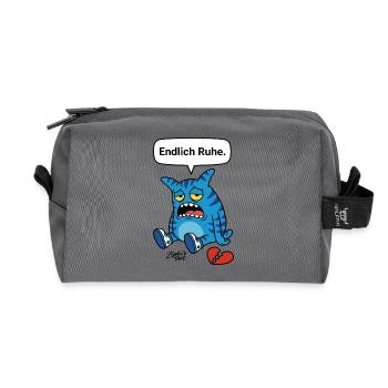 Peace at last. Separation, heartache? Zooki Monster - Recycled Toiletry Zip Bag - anthracite - Front