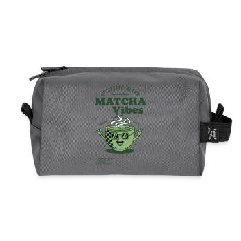 Matcha Vibes Uplifting Blend Ceremonial Grade - Recycled Toiletry Zip Bag - anthracite - Front