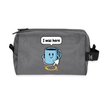 Tache de café Humour Cadeaux collègues du bureau - Trousse de toilette en tissu recyclé - anthracite - Devant