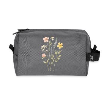 Aquarellwildblumenwiese - Recycelte Kulturtasche - Anthrazit - Vorne