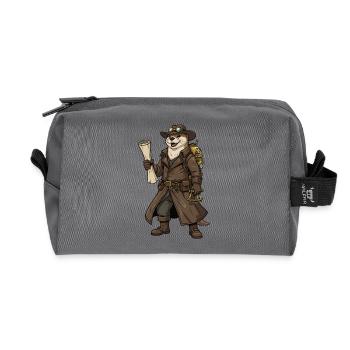 Otter Explorer Steampunk Retro-Kartograph - Recycelte Kulturtasche - Anthrazit - Vorne