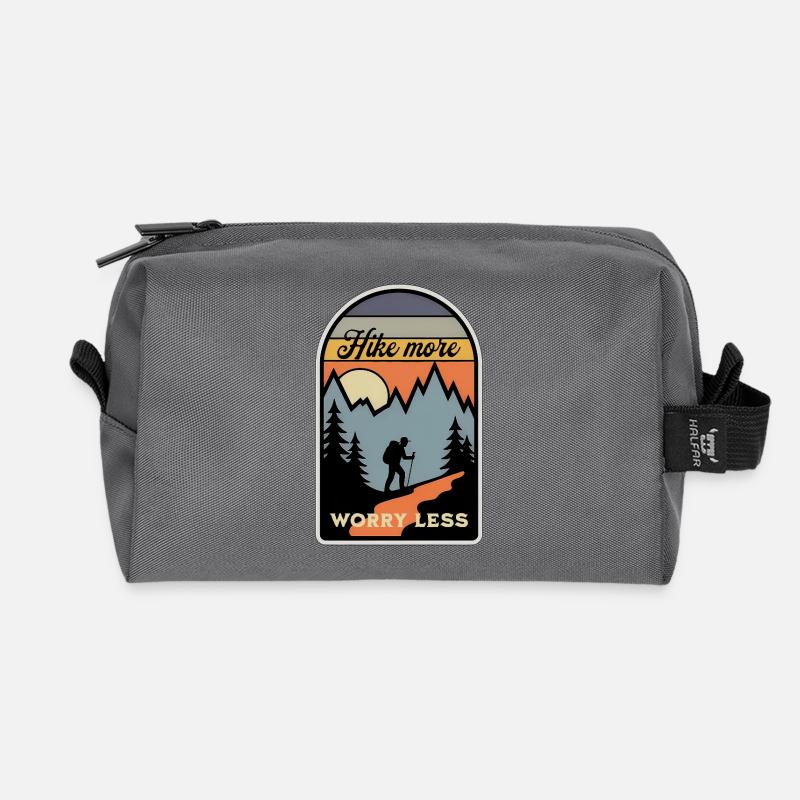 Hiking Wandern Retro - Recycelte Kulturtasche - Anthrazit