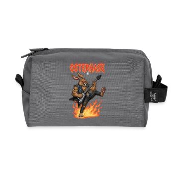Heavy Metal Osterhase Rocker Ostern Hardcore Hase - Recycelte Kulturtasche - Anthrazit - Vorne