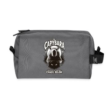 Capybara Chaos Horror Design - Recycled Toiletry Zip Bag - anthracite - Front