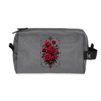 Rosen, Rote Rosen, Rose & Blumen - Recycelte Kulturtasche - Anthrazit - Vorne