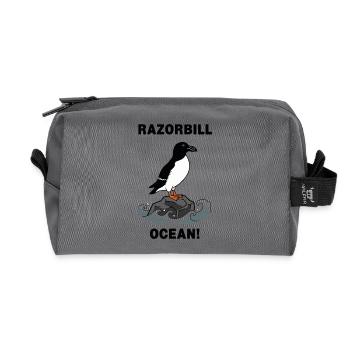 Kleiner Pinguin Ozean-Razorbill Nordschwarz - Recycelte Kulturtasche - Anthrazit - Vorne