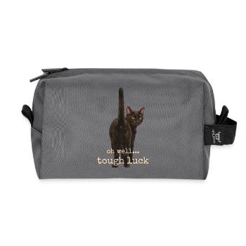 Oh Well Tough Luck Cat - Recycled Toiletry Zip Bag - anthracite - Front