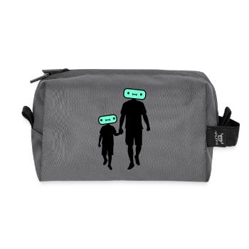 Silhouette familiale Chers enfants Parents Maman Papa - Trousse de toilette en tissu recyclé - anthracite - Devant