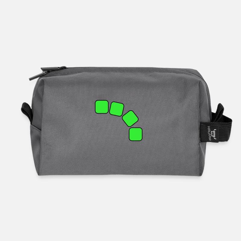 Grüne Quadrate Sequenz - Recycelte Kulturtasche - Anthrazit