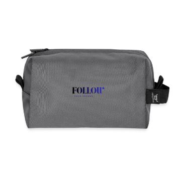 Follow Your Dreams – Motivationsspruch Design  - Recycelte Kulturtasche - Anthrazit - Vorne