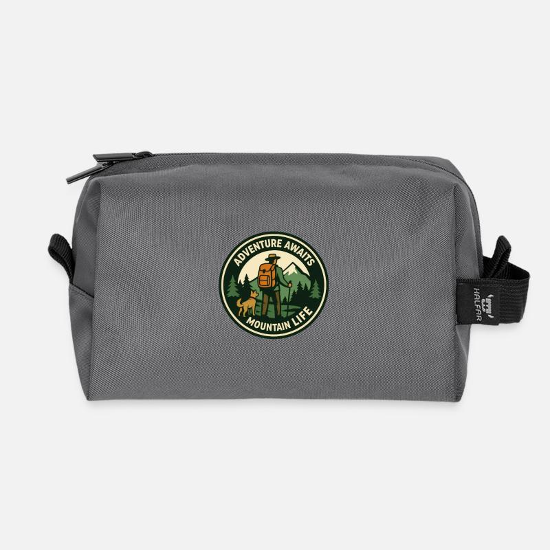 Adventure Mountain Life Mountain - Recycelte Kulturtasche - Anthrazit