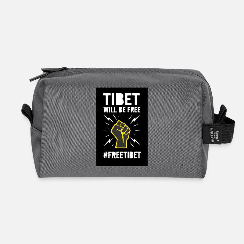 Tibet wird frei sein. Protest-Design. - Recycelte Kulturtasche - Anthrazit