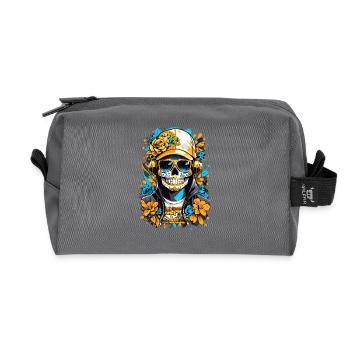 Crâne de sucre doré - Trousse de toilette en tissu recyclé - anthracite - Devant