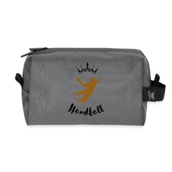 Silhouette athlète de hand - Trousse de toilette en tissu recyclé - anthracite - Devant