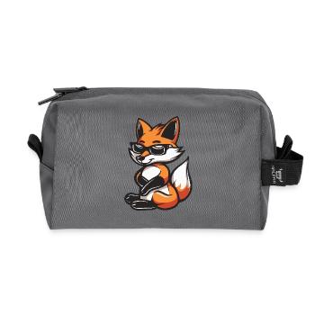 Fox Cool Comic - Recycled Toiletry Zip Bag - anthracite - Front