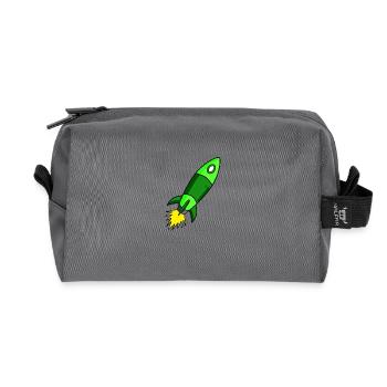 Fusée verte - Trousse de toilette en tissu recyclé - anthracite - Devant