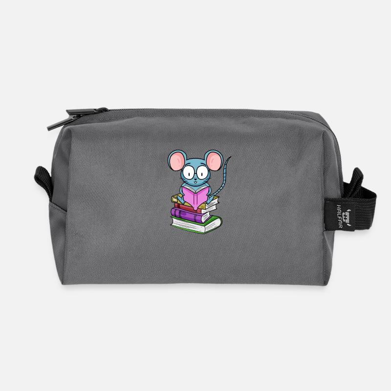 Read Book Books Reader Gift - Recycled Toiletry Zip Bag - anthracite