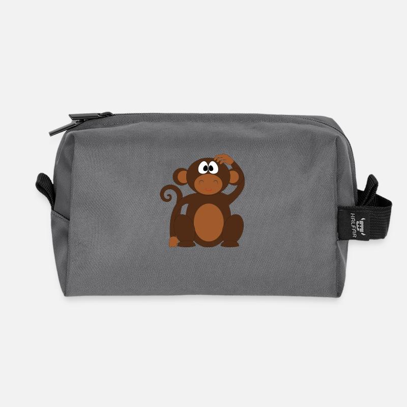 Affe - Recycelte Kulturtasche - Anthrazit