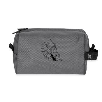 chinese dragon tribal - Trousse de toilette en tissu recyclé - anthracite - Devant