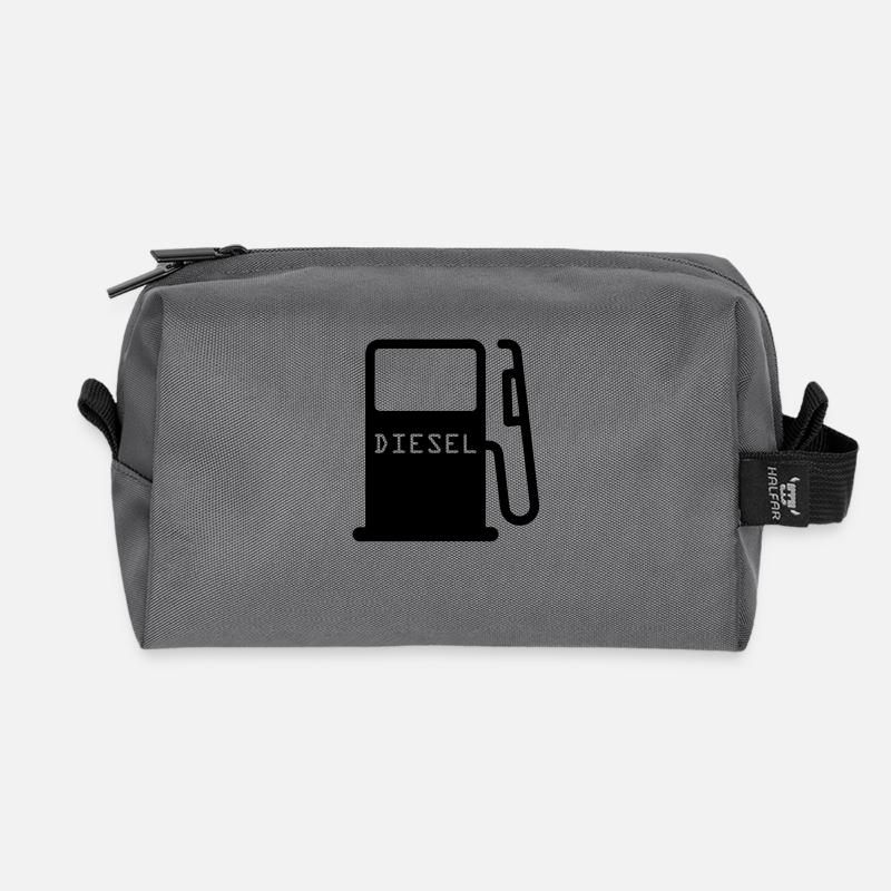 zapfsaeule_diesel - Recycled Toiletry Zip Bag - anthracite