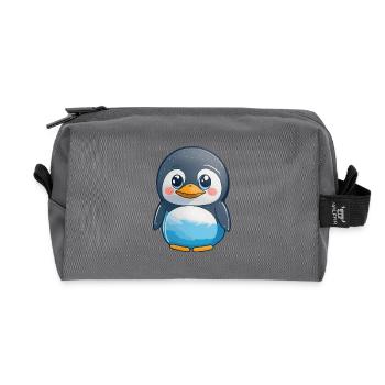 Total niedlicher Pinguin - Recycelte Kulturtasche - Anthrazit - Vorne
