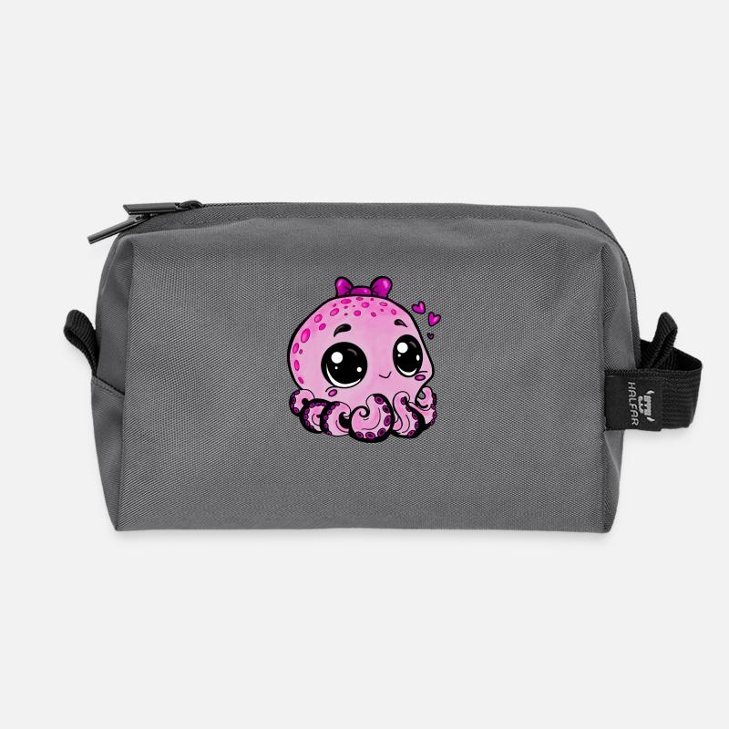 Small jellyfish - Recycled Toiletry Zip Bag - anthracite