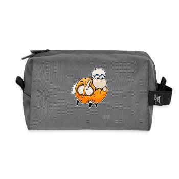 Wolly Sheepling in Pumpkin Gaming - Recycled Toiletry Zip Bag - anthracite - Front