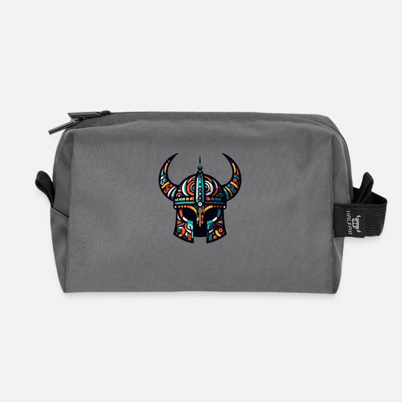 Wikingerhelm mit abstraktem Muster - Recycelte Kulturtasche - Anthrazit