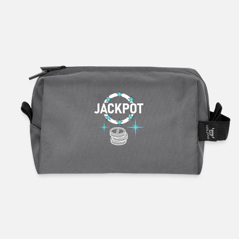 Jackpot design with coins - Recycled Toiletry Zip Bag - anthracite