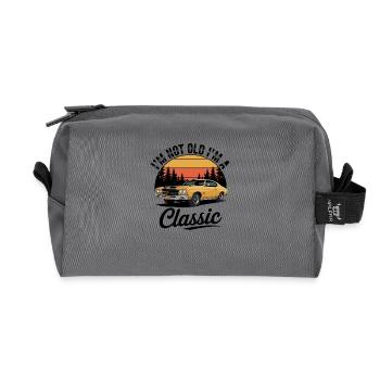 Ich bin nicht alt, ich bin ein klassischer Oldtimer - Recycelte Kulturtasche - Anthrazit - Vorne
