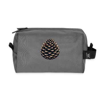 Pine cone - Recycled Toiletry Zip Bag - anthracite - Front