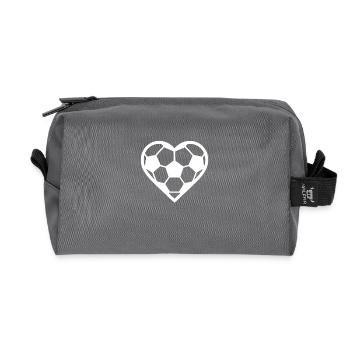 Football Coeur Blanc - Trousse de toilette en tissu recyclé - anthracite - Devant
