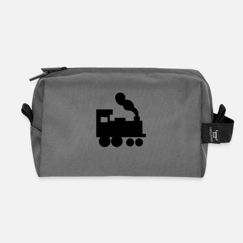 Zug - Bahn - Lok - Lokomotive - Recycelte Kulturtasche - Anthrazit
