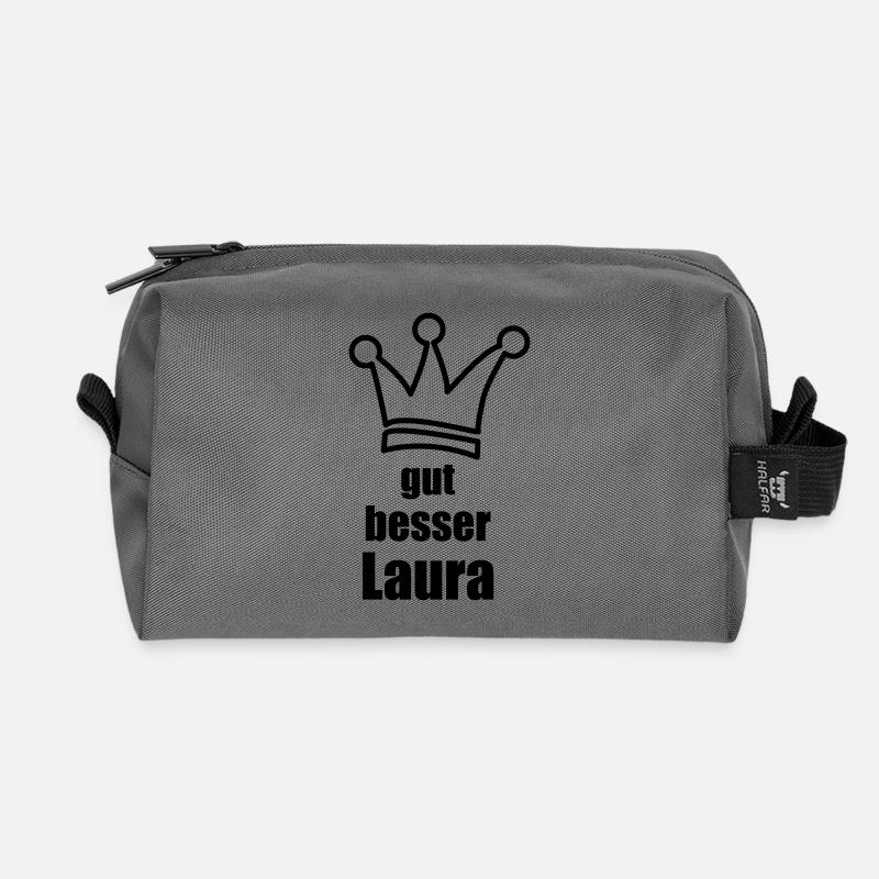 laura - Recycelte Kulturtasche - Anthrazit